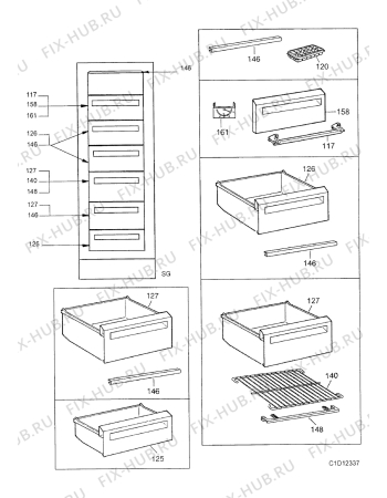 Взрыв-схема холодильника Castor CM3650F - Схема узла Internal parts